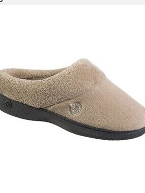 Isotoner Hoodback Womens Clog Slippers, 9-10, Taupe. Gift.Cozy NWT